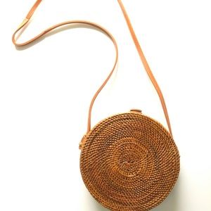 Round  Tan Rattan Bag